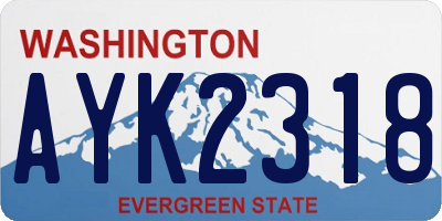 WA license plate AYK2318