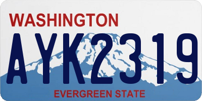 WA license plate AYK2319