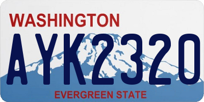 WA license plate AYK2320