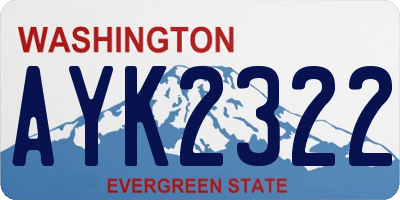 WA license plate AYK2322