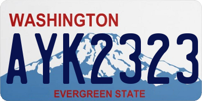 WA license plate AYK2323
