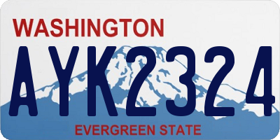 WA license plate AYK2324