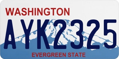 WA license plate AYK2325