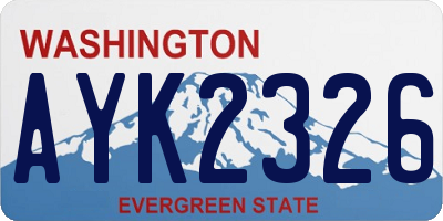WA license plate AYK2326