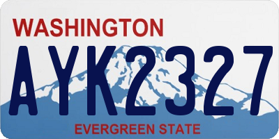 WA license plate AYK2327