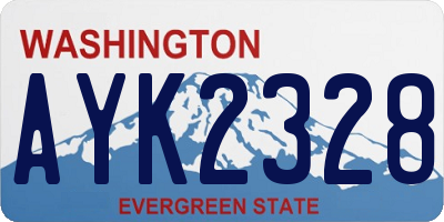 WA license plate AYK2328