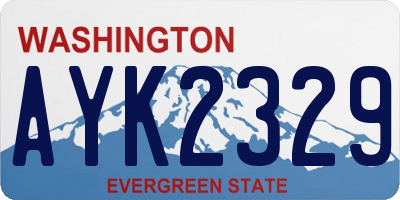 WA license plate AYK2329