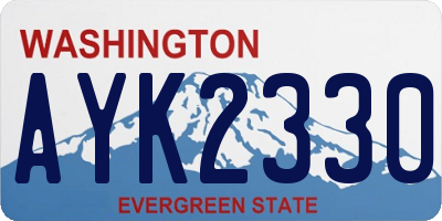 WA license plate AYK2330