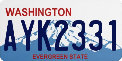 WA license plate AYK2331