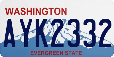 WA license plate AYK2332