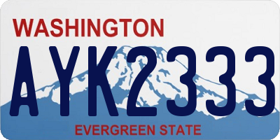 WA license plate AYK2333