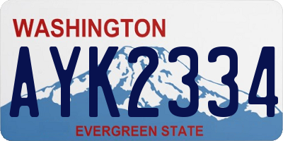 WA license plate AYK2334