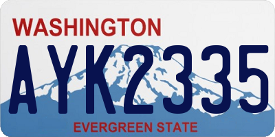 WA license plate AYK2335