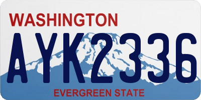 WA license plate AYK2336