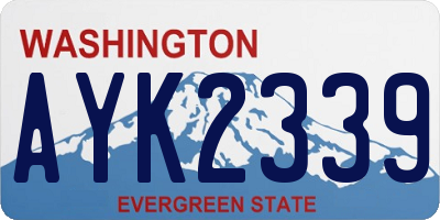 WA license plate AYK2339