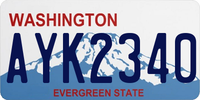 WA license plate AYK2340