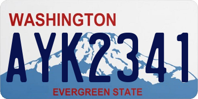 WA license plate AYK2341