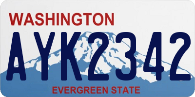 WA license plate AYK2342