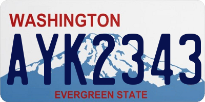 WA license plate AYK2343