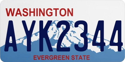 WA license plate AYK2344