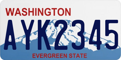 WA license plate AYK2345