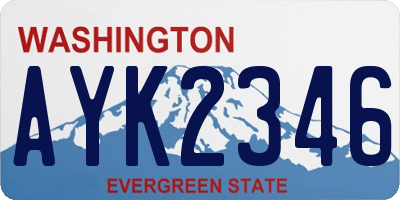 WA license plate AYK2346