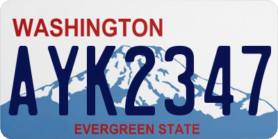 WA license plate AYK2347