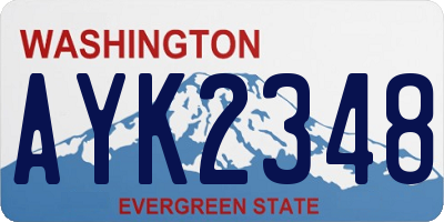 WA license plate AYK2348