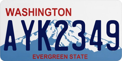 WA license plate AYK2349