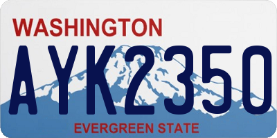 WA license plate AYK2350