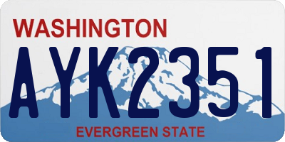WA license plate AYK2351