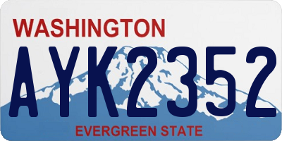 WA license plate AYK2352