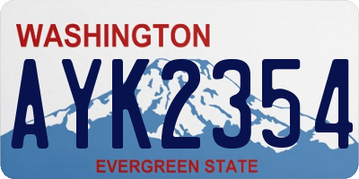WA license plate AYK2354