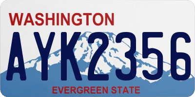 WA license plate AYK2356