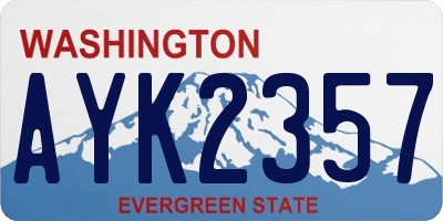 WA license plate AYK2357