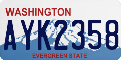 WA license plate AYK2358