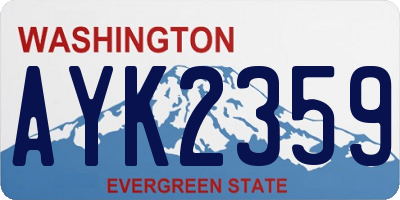 WA license plate AYK2359