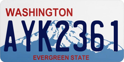 WA license plate AYK2361