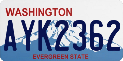 WA license plate AYK2362