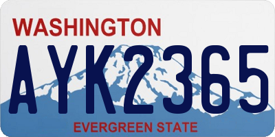 WA license plate AYK2365