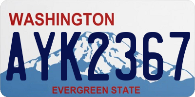WA license plate AYK2367