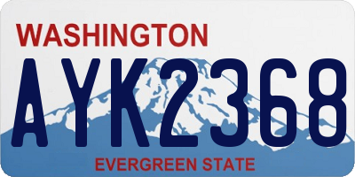 WA license plate AYK2368