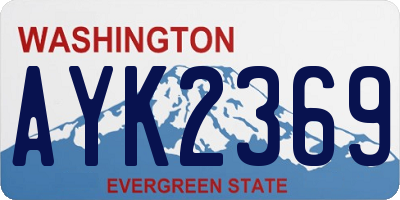 WA license plate AYK2369