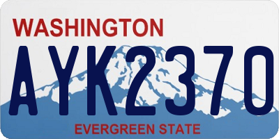 WA license plate AYK2370