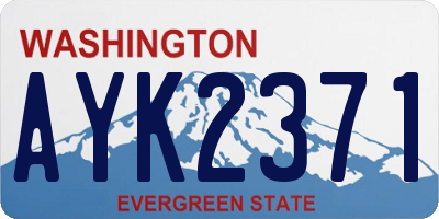 WA license plate AYK2371