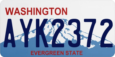 WA license plate AYK2372