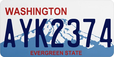 WA license plate AYK2374