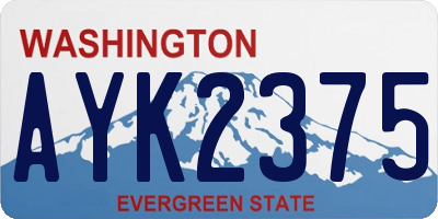 WA license plate AYK2375