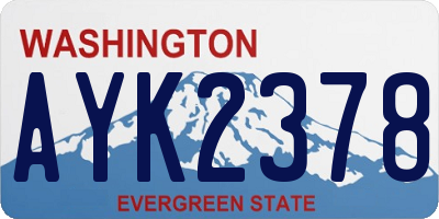 WA license plate AYK2378