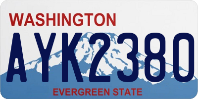 WA license plate AYK2380